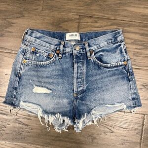 Agolde Parker Distressed Blue Jean Shorts